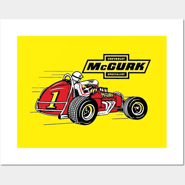 Vintage McGurk dirt track oval racing Wall Art by retropetrol